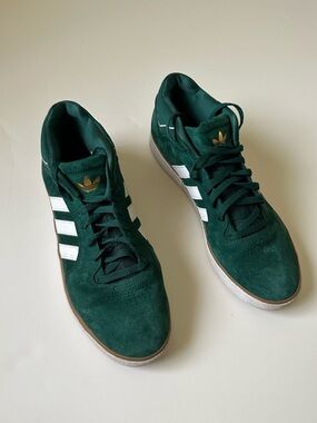 Adidas Tyshawn Jones Suede Skateboard Shoes | Collegiate Green / Cloud White~13